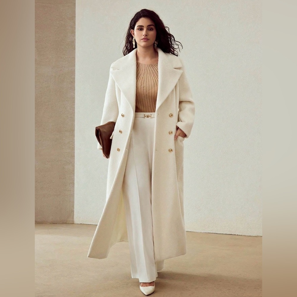 MOTF Women's Double-Breasted Long Coat